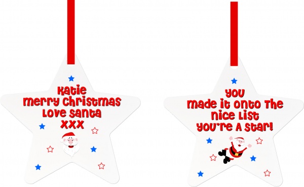 Personalised ''Nice List'' From Santa Christmas Decoration